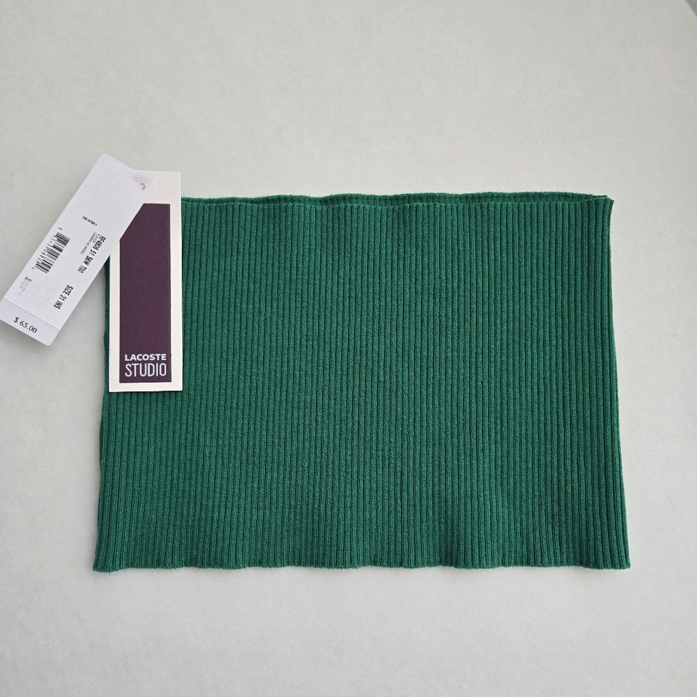 Lacoste Studio Vintage Green Wool Neck Warmer - NWT